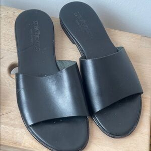 Black Slide Sandals by Gravity Pope